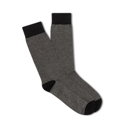 Black Herringbone Dress Sock