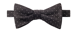 Black Pindot Silk Bow Tie