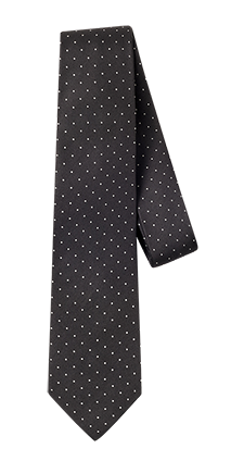 Black Pindot Silk Necktie