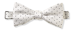 Ivory Pindot Silk Bow Tie