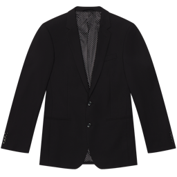 Stretch Wool Black Suit Jacket