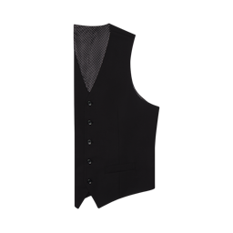 Stretch Wool Black Suit Vest