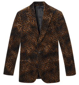 Leopard Velvet Tuxedo Jacket