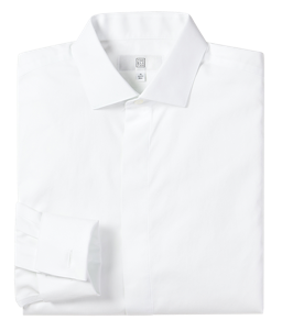 Cotton Fly-Front Dress Shirt