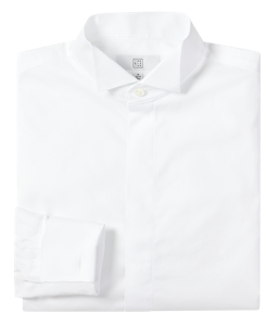 Wing Collar Fly-Front Dress Shirt