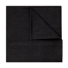 Black Linen Pocket Square