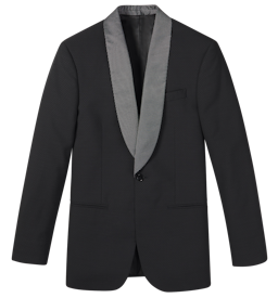 Silver Shawl Black Tuxedo Jacket