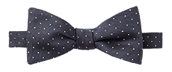 Navy Pindot Silk Bow Tie