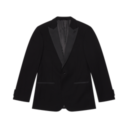 Stretch Wool Black Tuxedo Jacket
