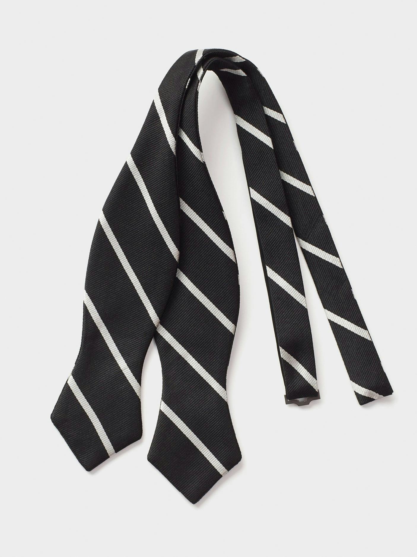 Black & White Silk Repp Bow Tie