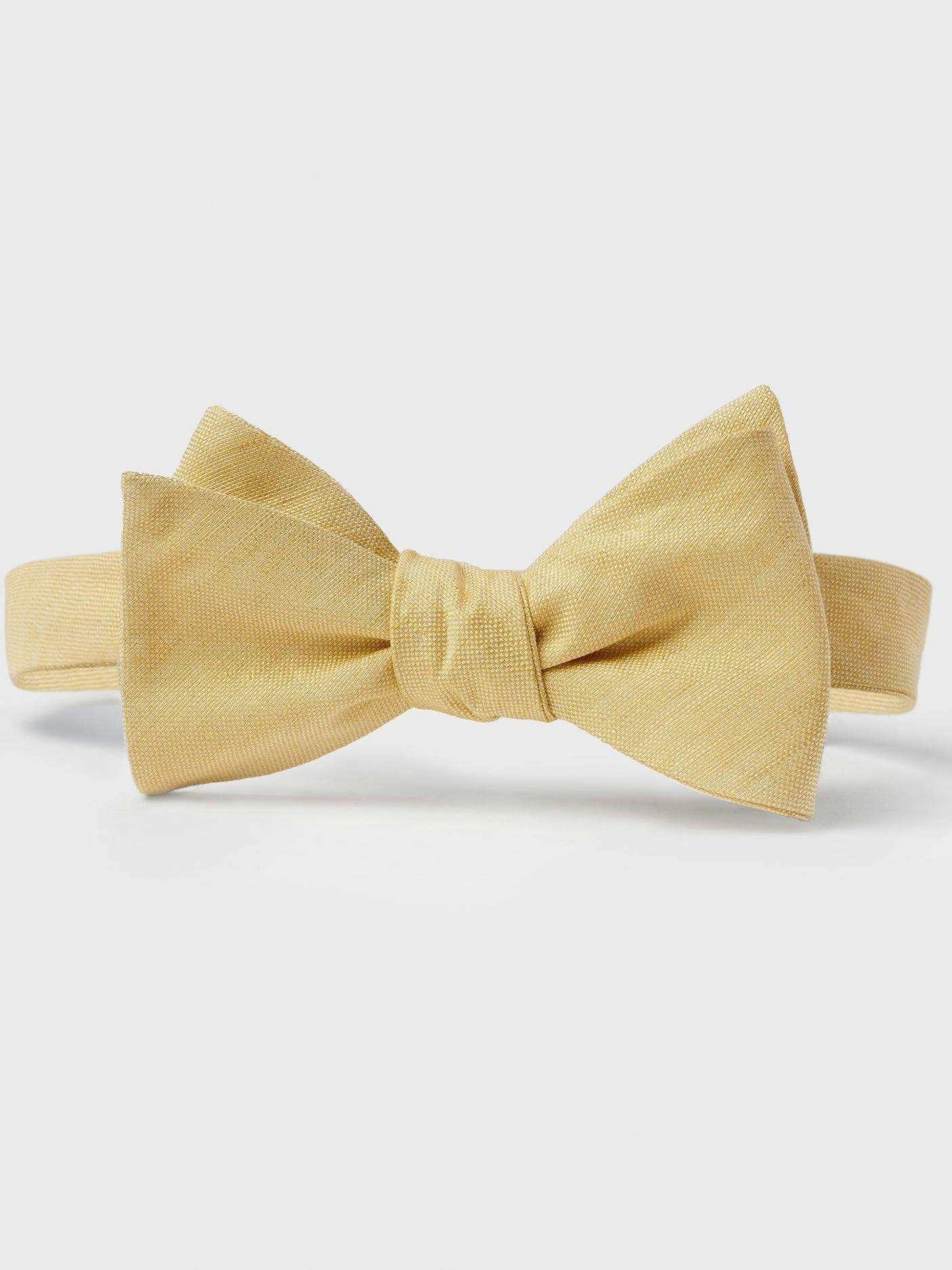 Butter Linen/Silk Bow Tie
