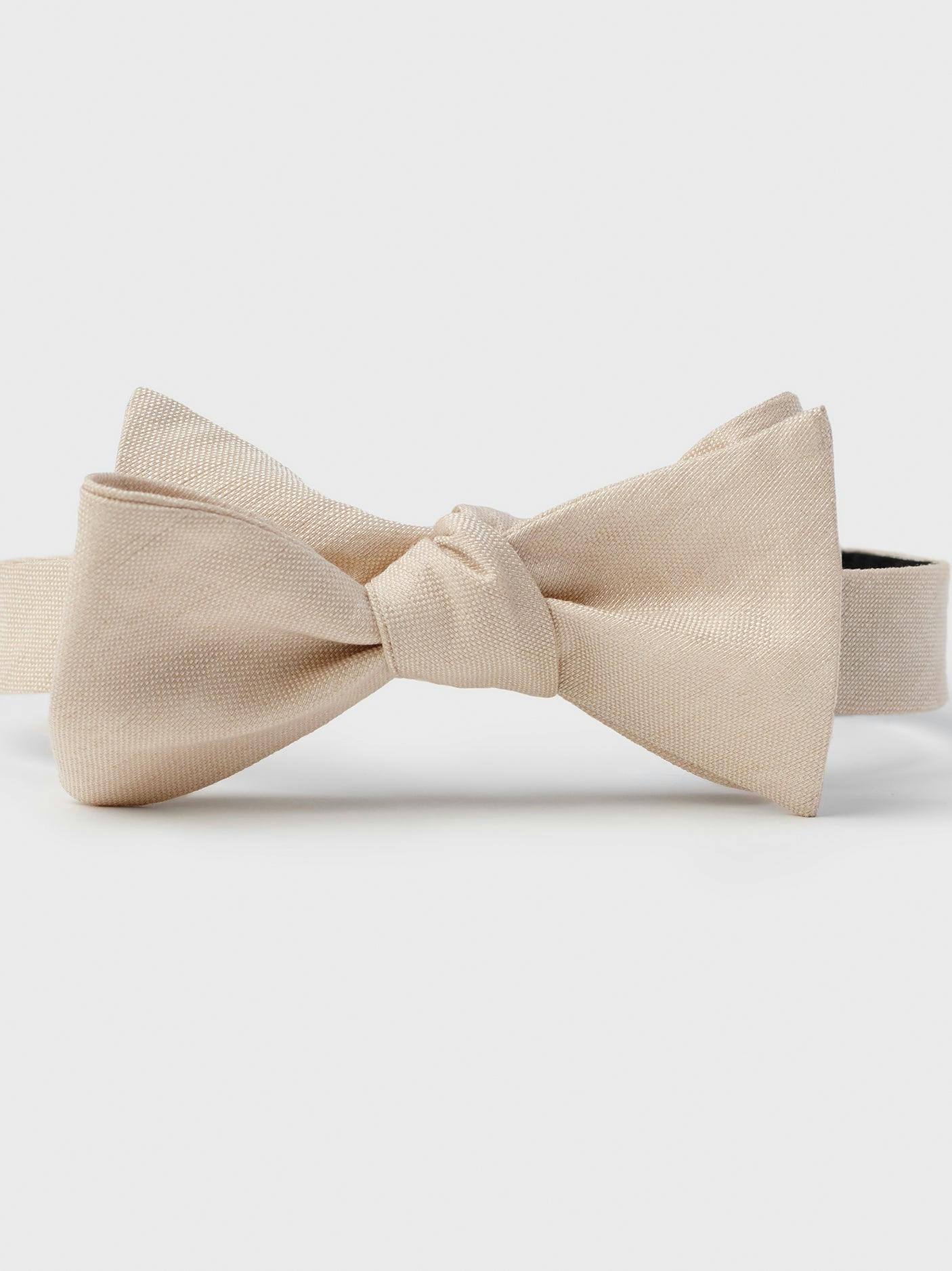 Champagne Linen/Silk Bow Tie