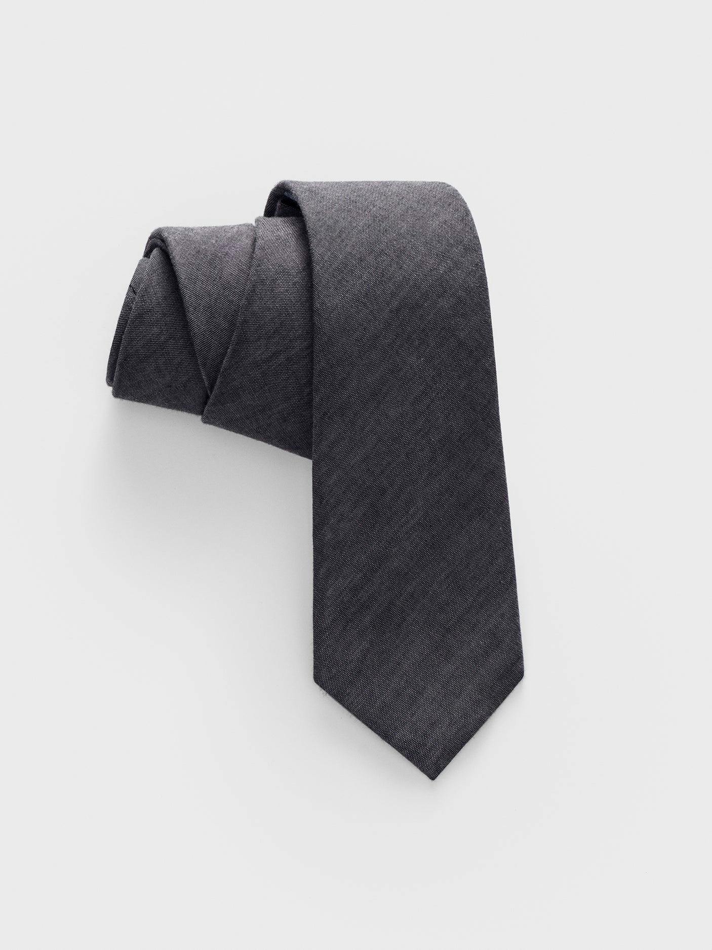 Grey Cotton Necktie
