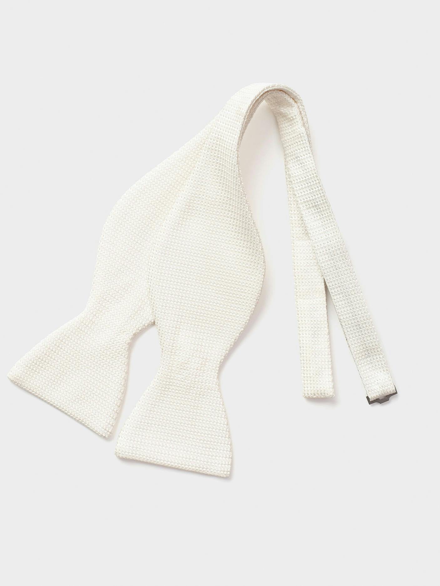 Ivory Textured Silk Bow Tie
