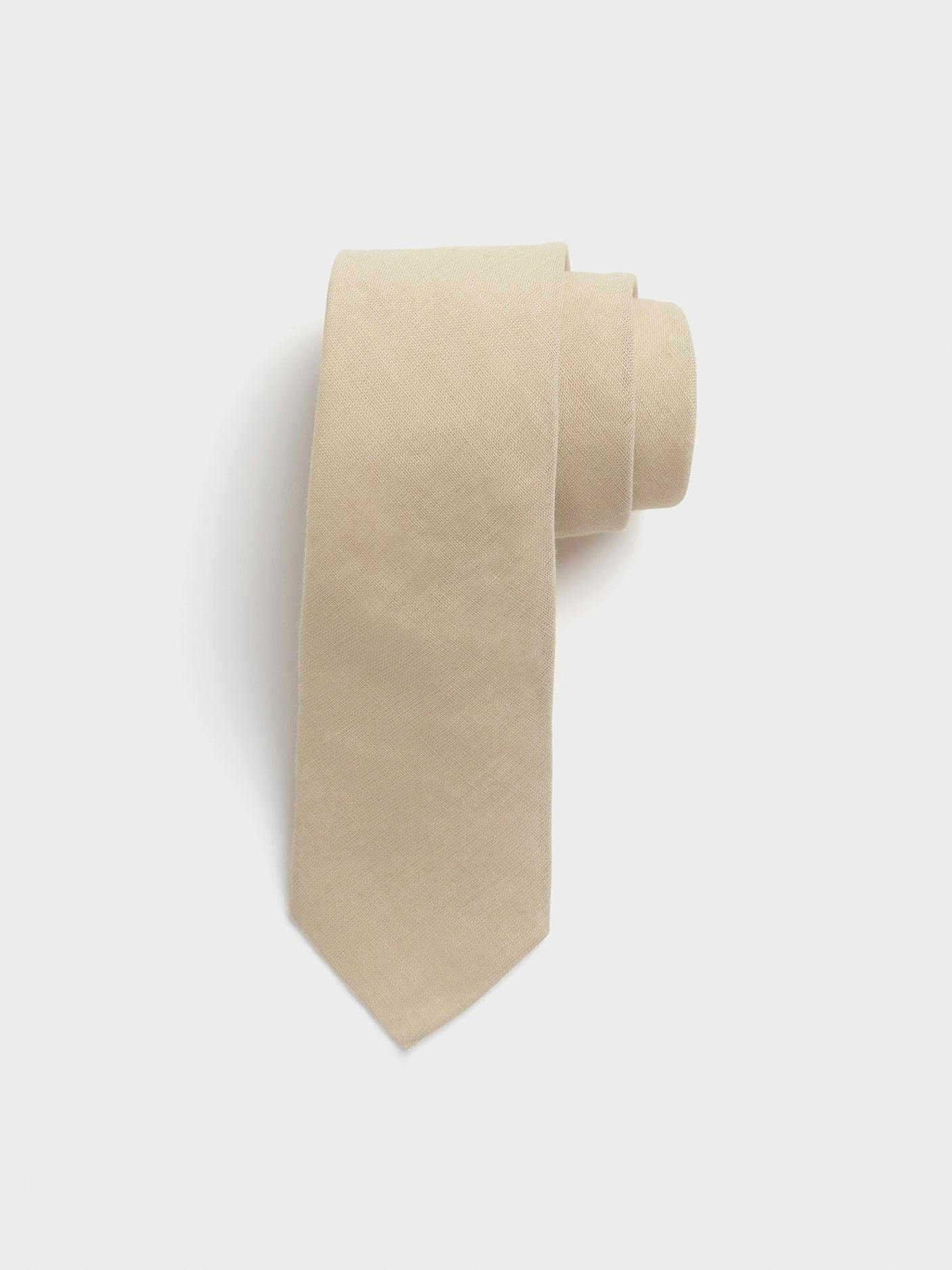 Khaki Linen Necktie