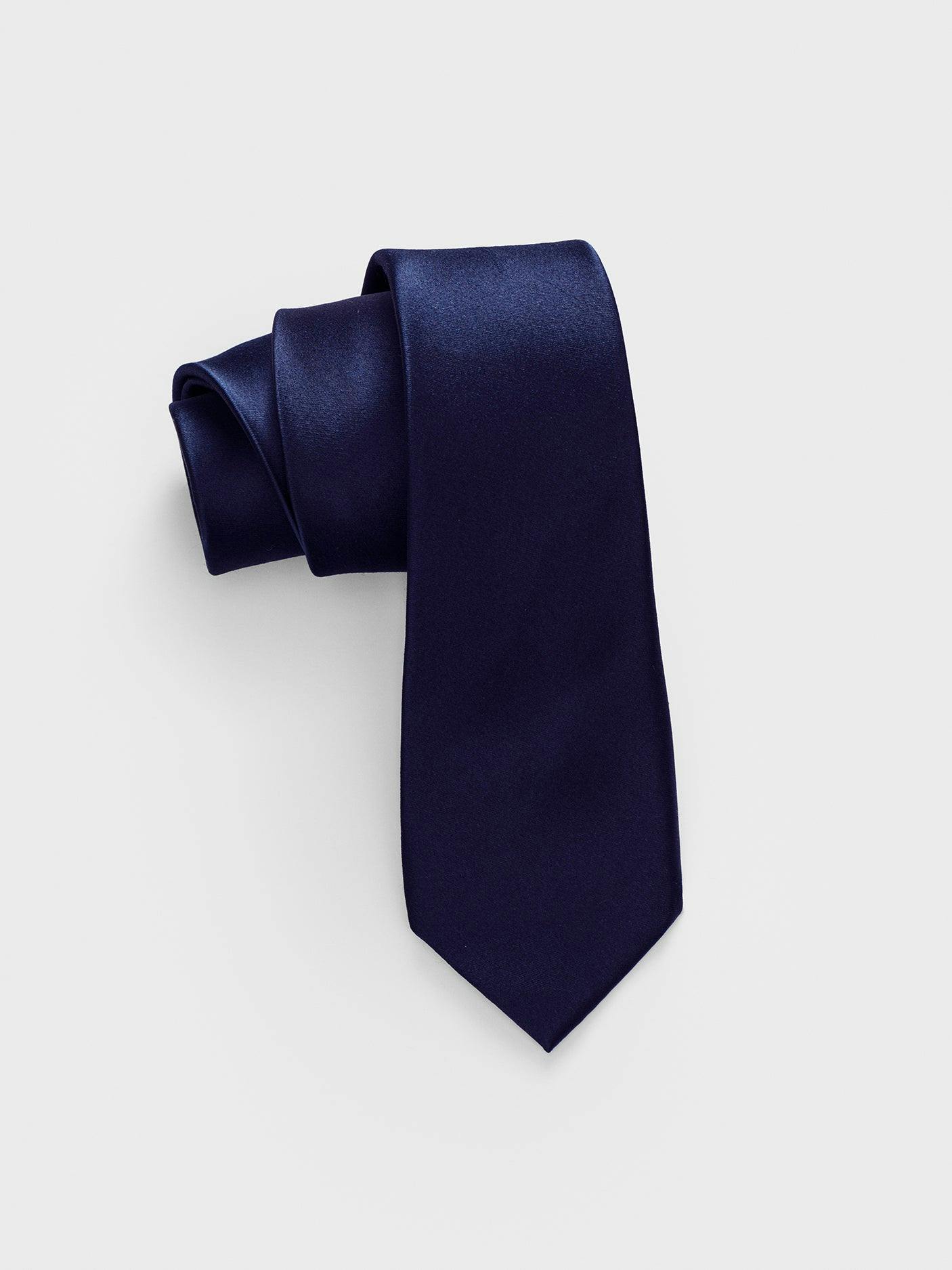 Navy Satin Necktie