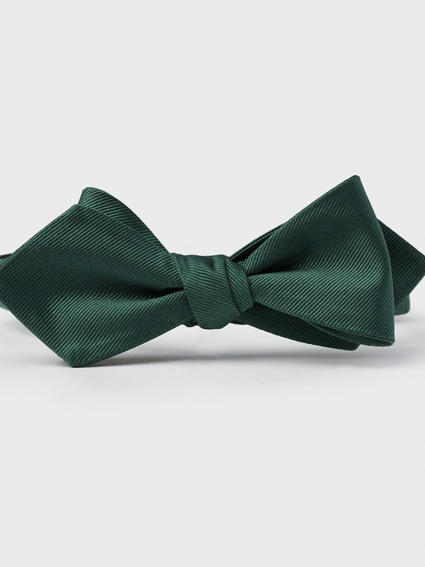 Olive Silk Diamond Bow Tie