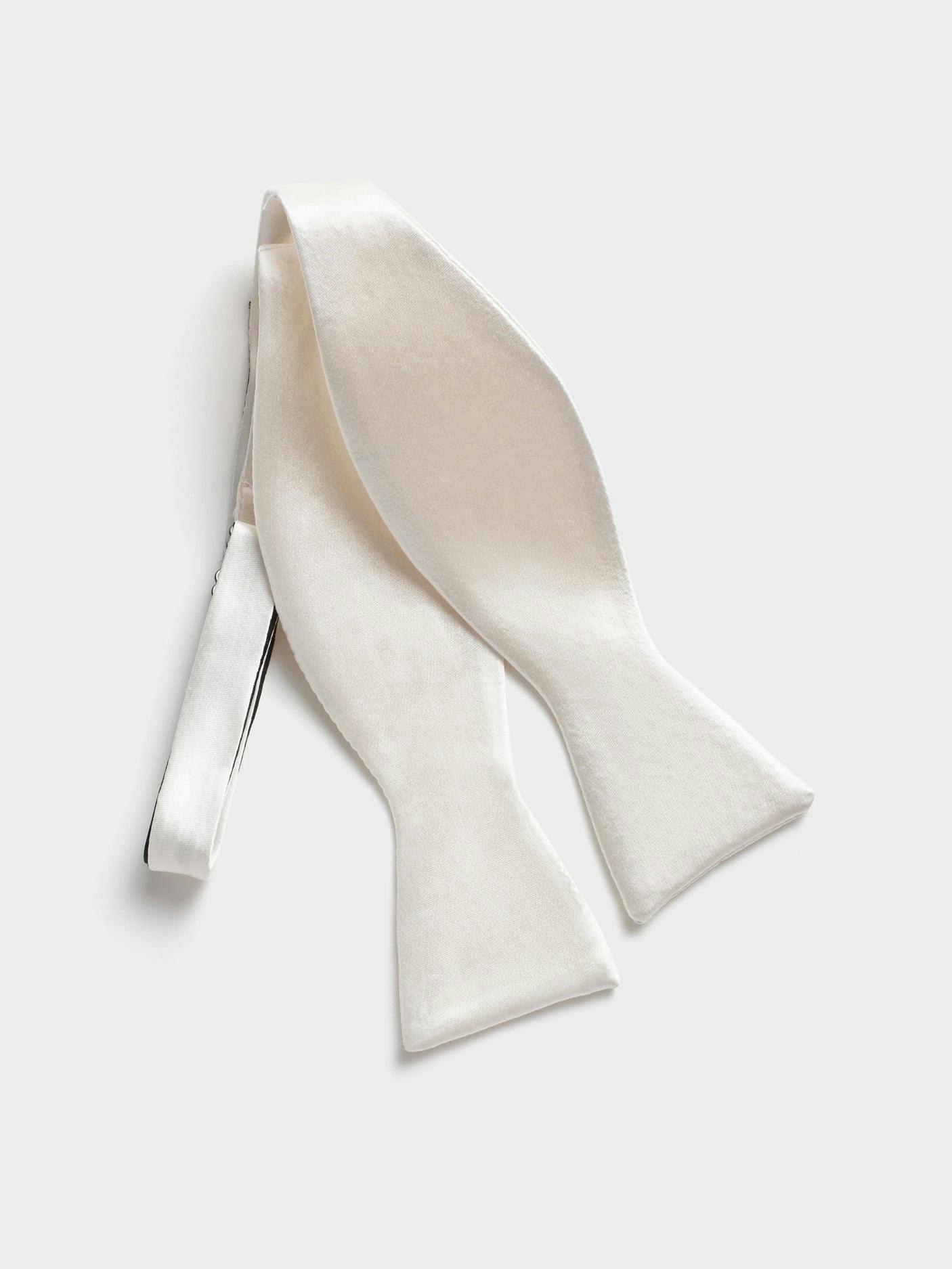 White Satin Butterfly Bow Tie