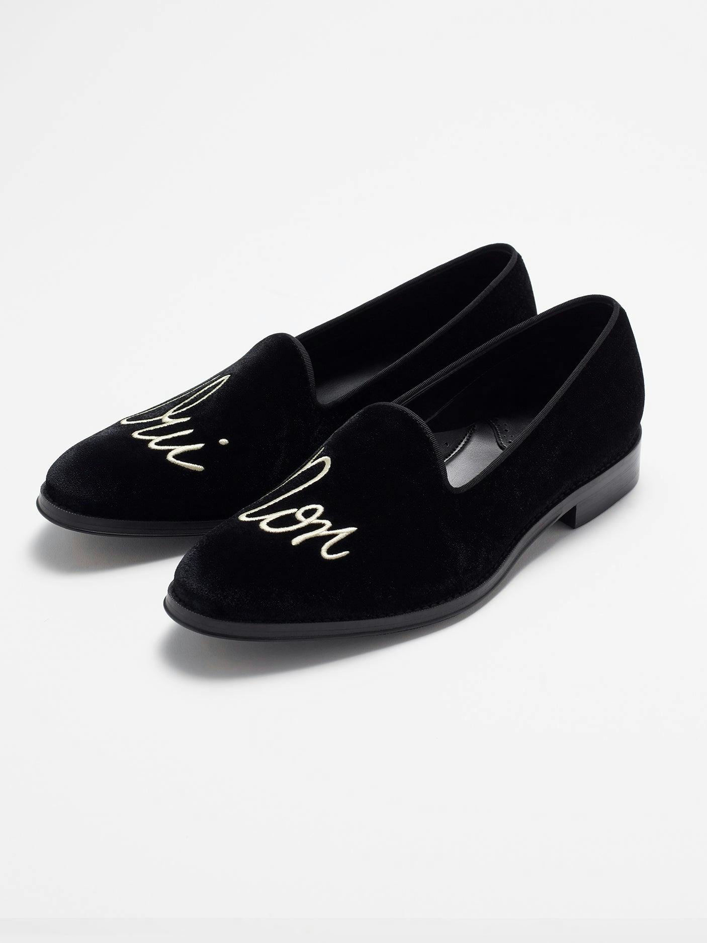 Decisions Black Velvet Loafers