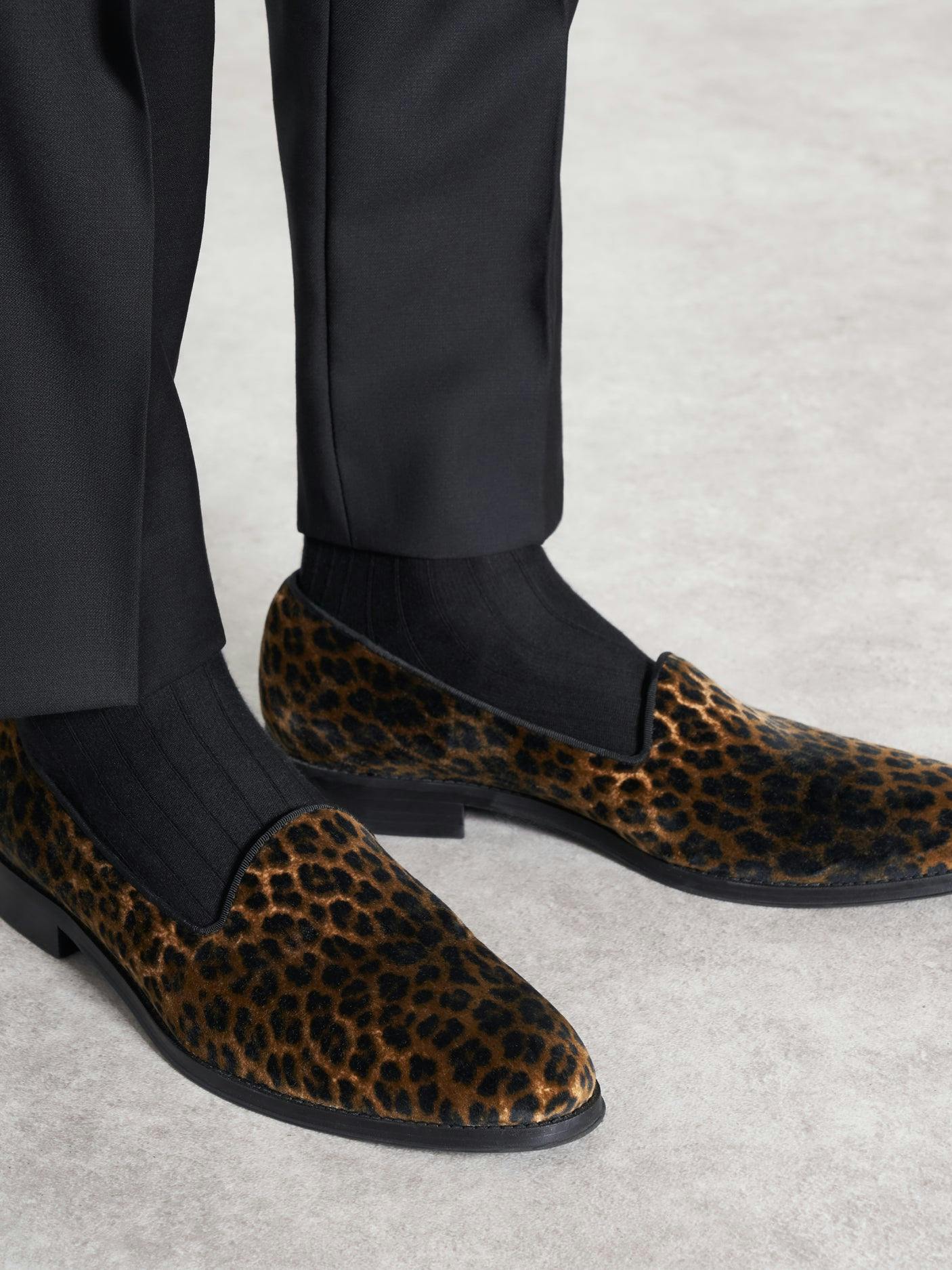 Leopard Velvet Loafers