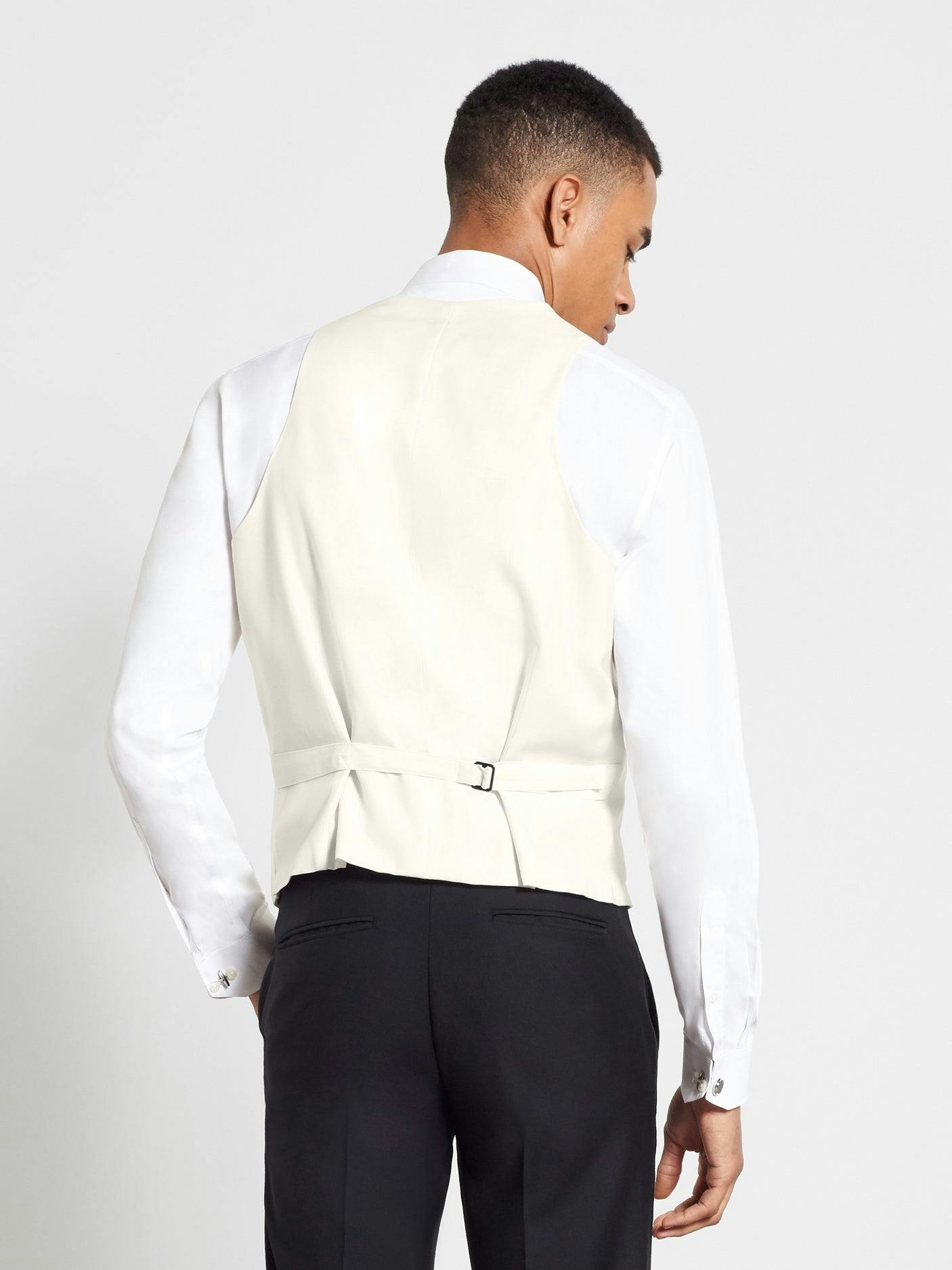 Ivory Low Cut Tuxedo Vest