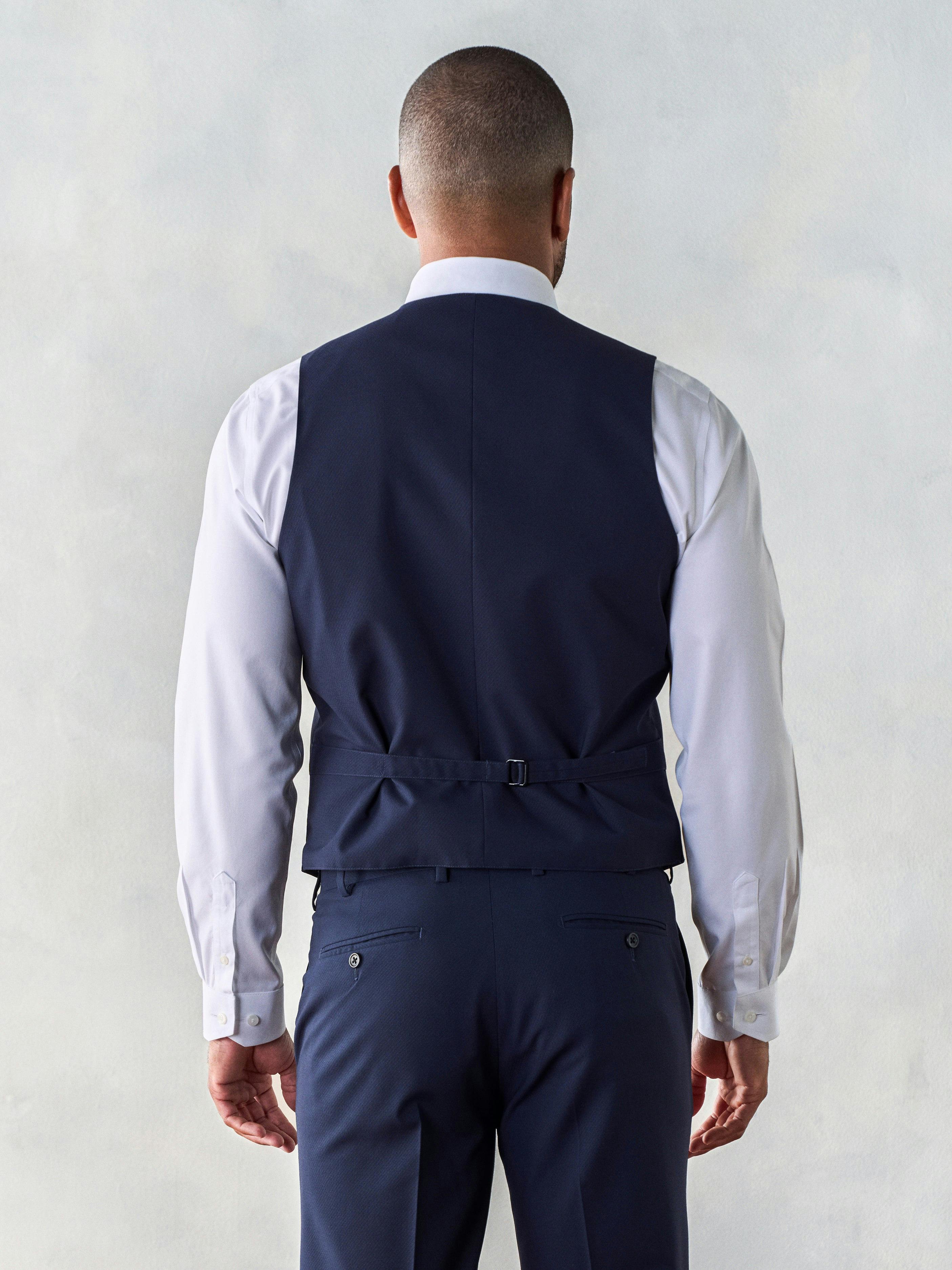 Stretch Wool True Navy Suit Vest
