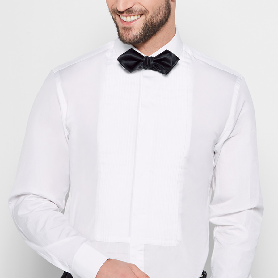 Slim bibbed tuxedo shirt by The Black Tux.