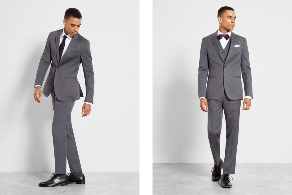 Two ways to style grey wedding suits for men by The Black Tux