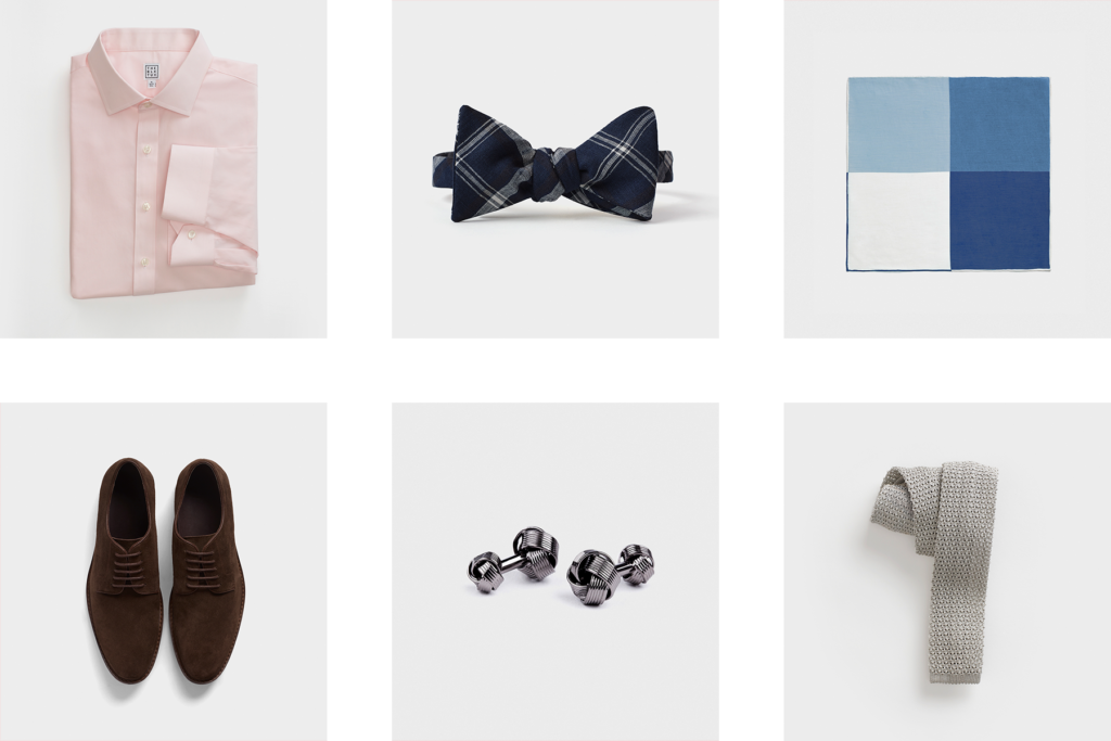 Casual groomsmen outfit accessories.