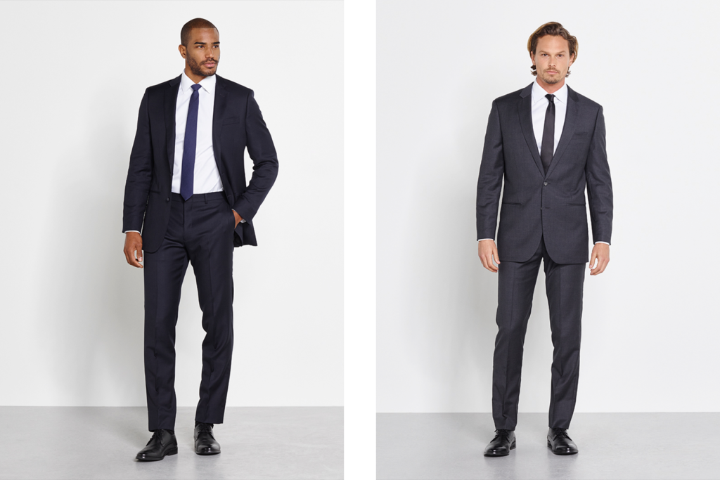 Navy suit and Charcoal suit.