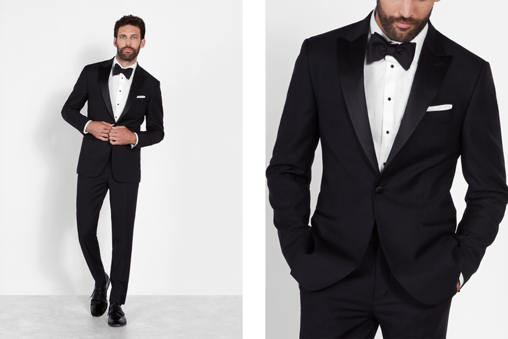 black tie optional formal peak lapel tuxedo look