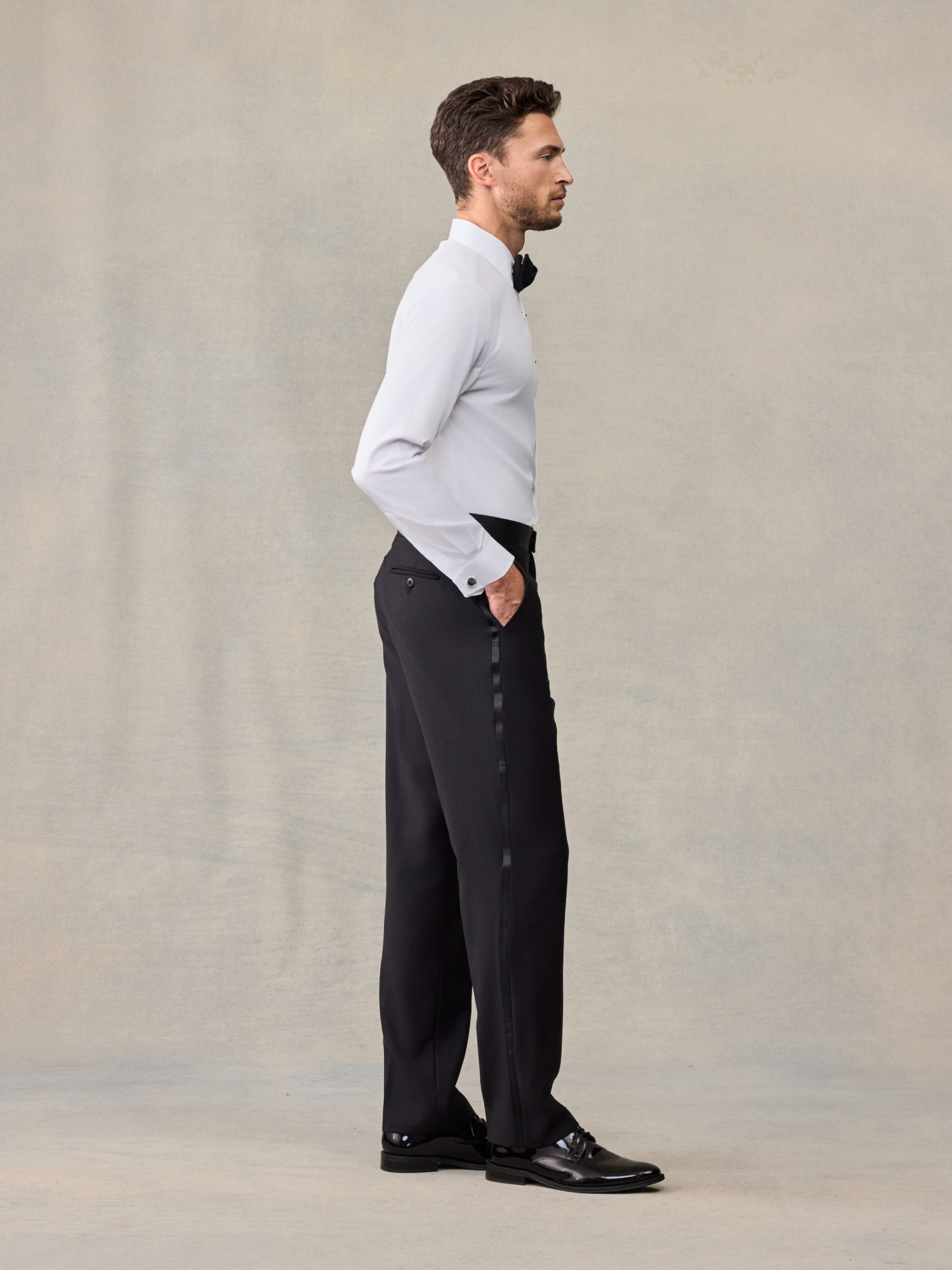 black dress pants for wedding The Tux Tuxedo Pants-Classic In Black | Size: 42/28 Lizabella Black and White Evening Step into the spotlight Fit:Tailored