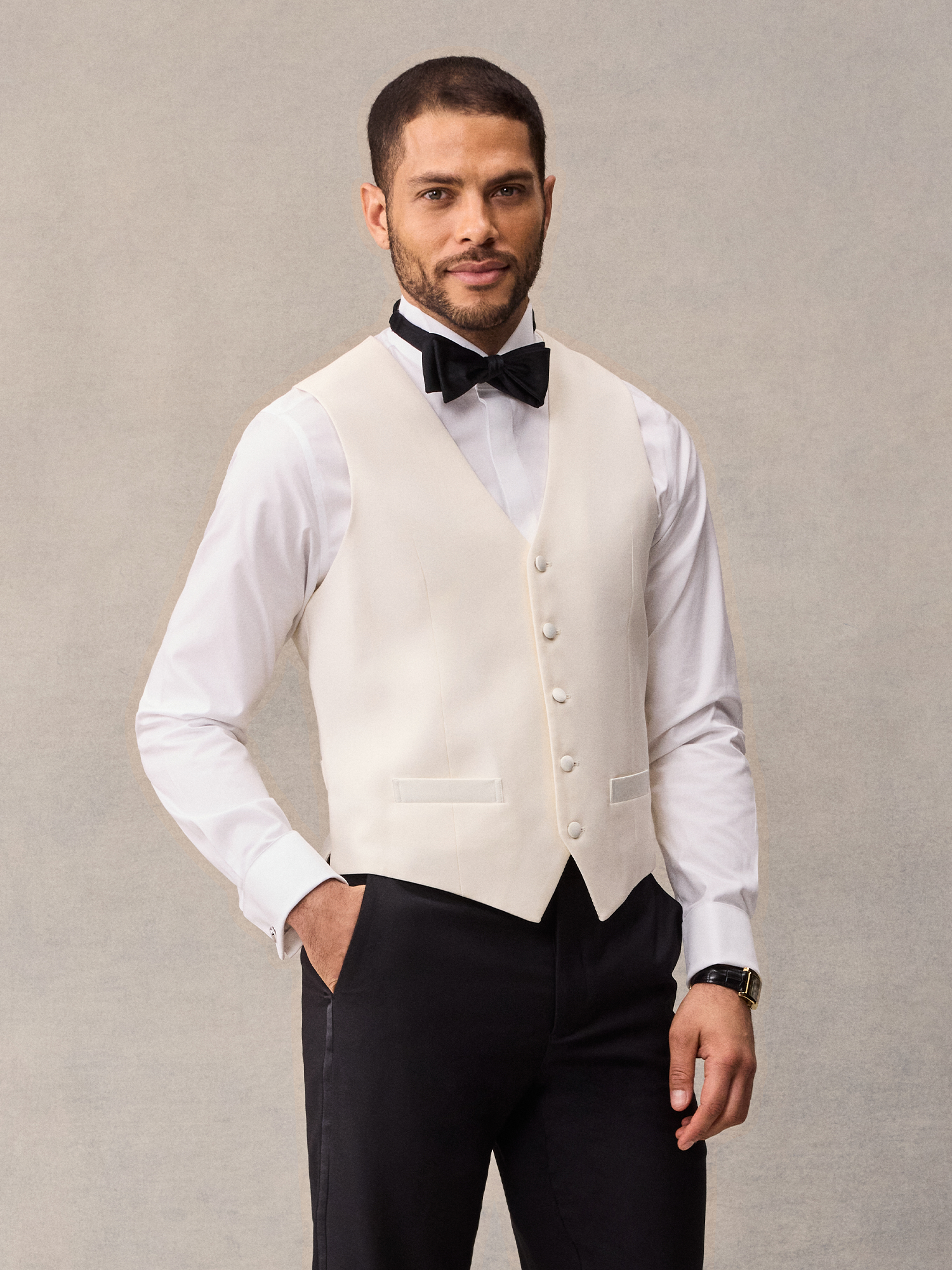 Ivory Tuxedo Vest for Wedding Attire | The Black Tux
