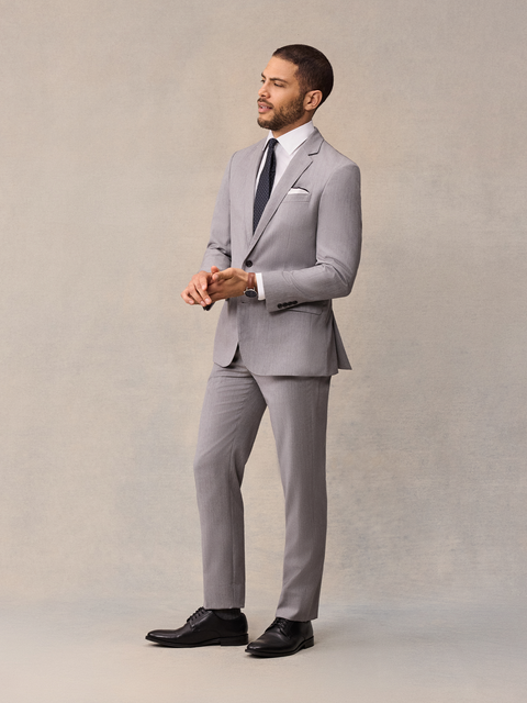 The Black Tux Light Suit Jacket In Grey | Size: 46 | Wool/Marino Wool The Black Tux Light Suit Jacket In Grey | Size: 46 | Wool/Marino Wool