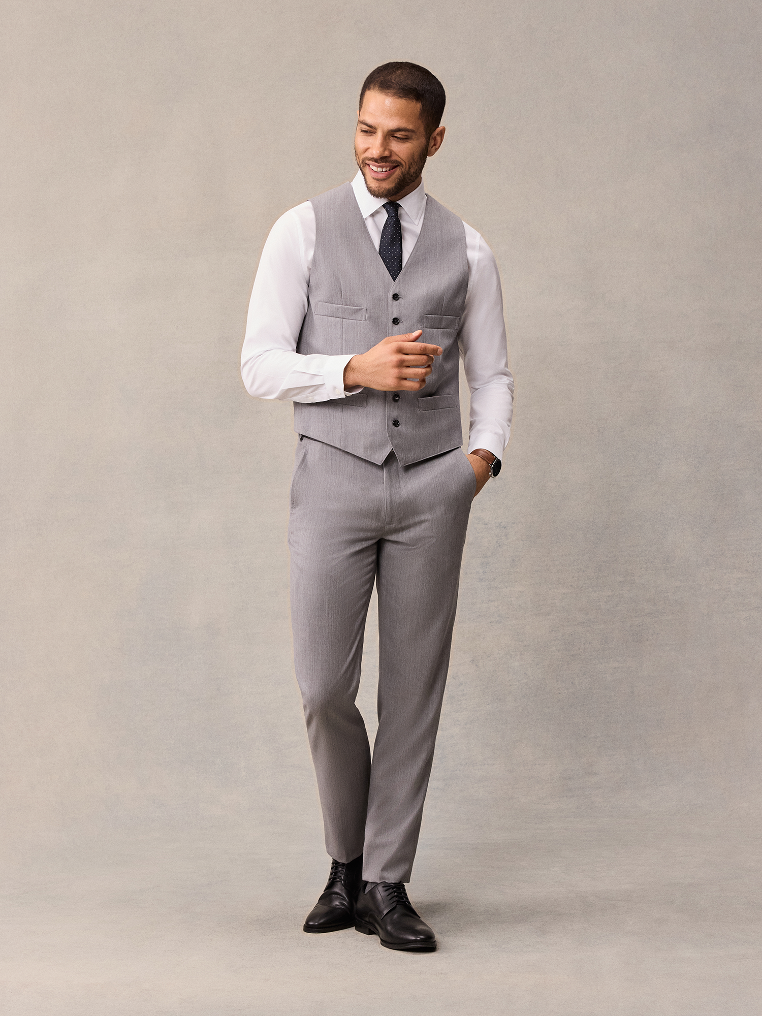 The Black Tux Light Suit Vest In Grey | Size: XL