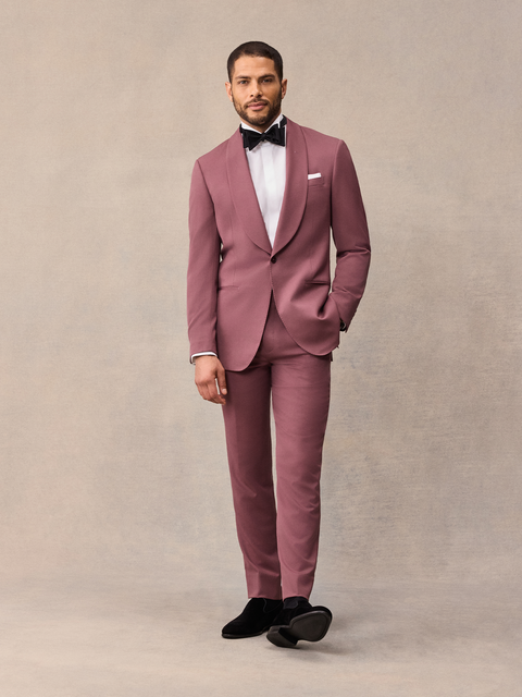 Rose Shawl Collar Tuxedo Home Try-On