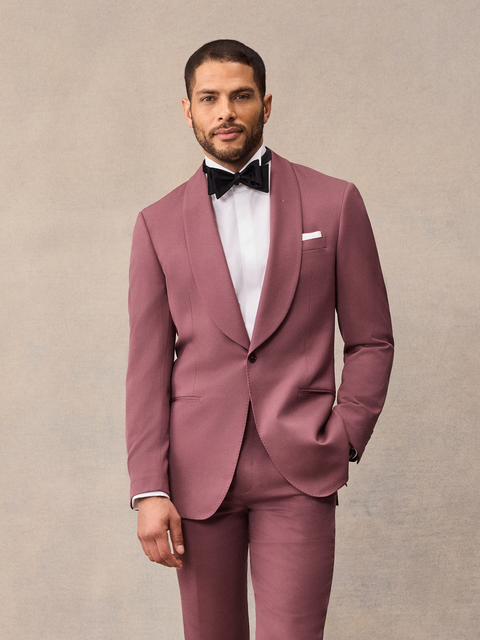 Rose Shawl Collar Tuxedo Home Try-On