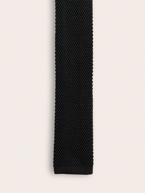 Black Silk Knit Tie