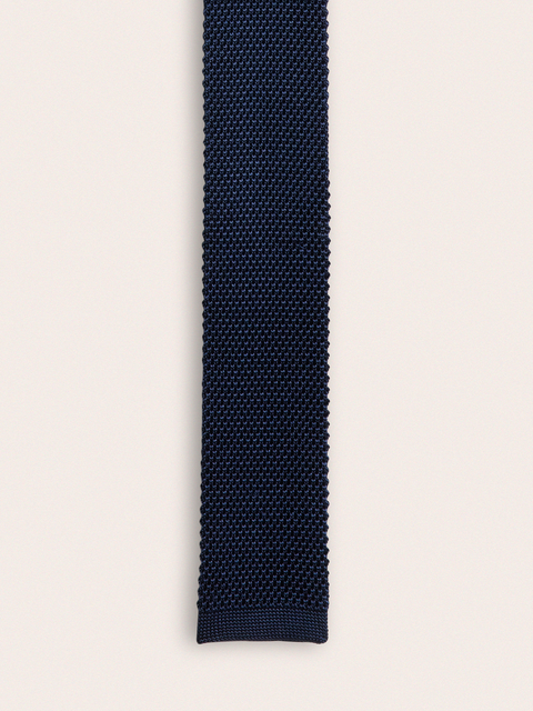 Navy Silk Knit Tie