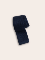 Navy Silk Knit Tie