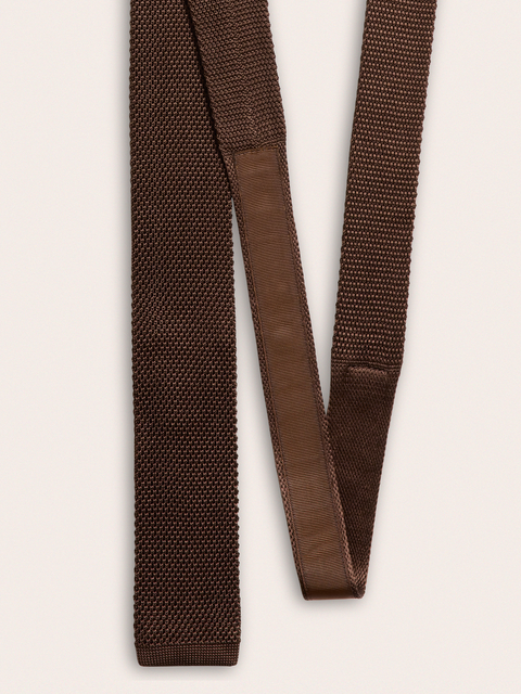 Brown Silk Knit Tie