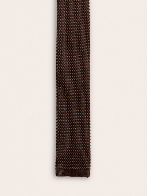 Brown Silk Knit Tie