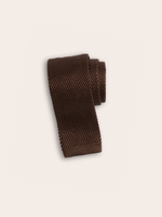 Brown Silk Knit Tie