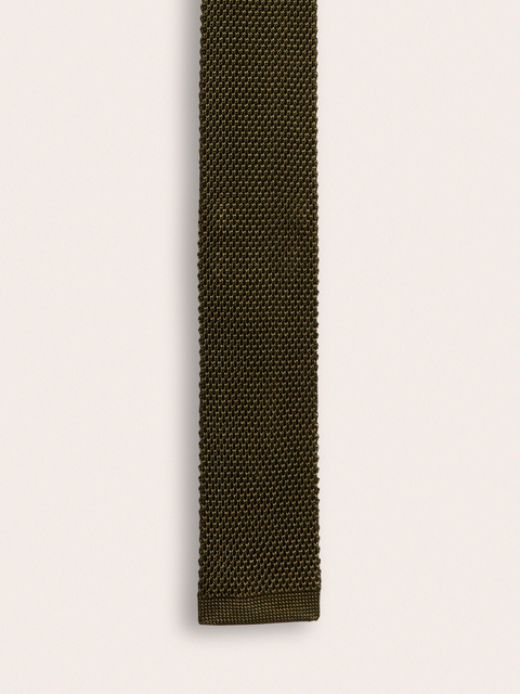 Olive Silk Knit Tie