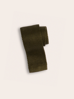 Olive Silk Knit Tie