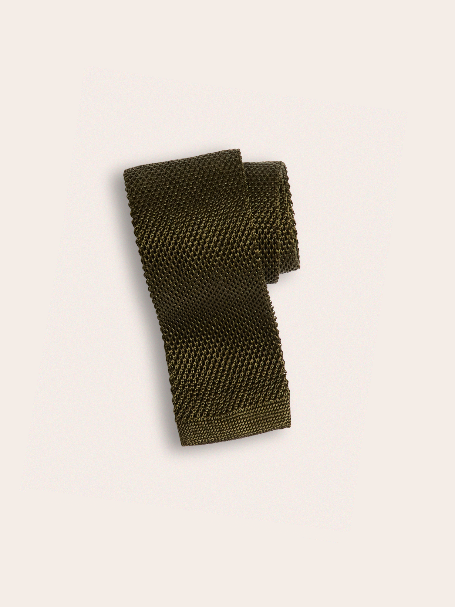 Olive Silk Knit Tie