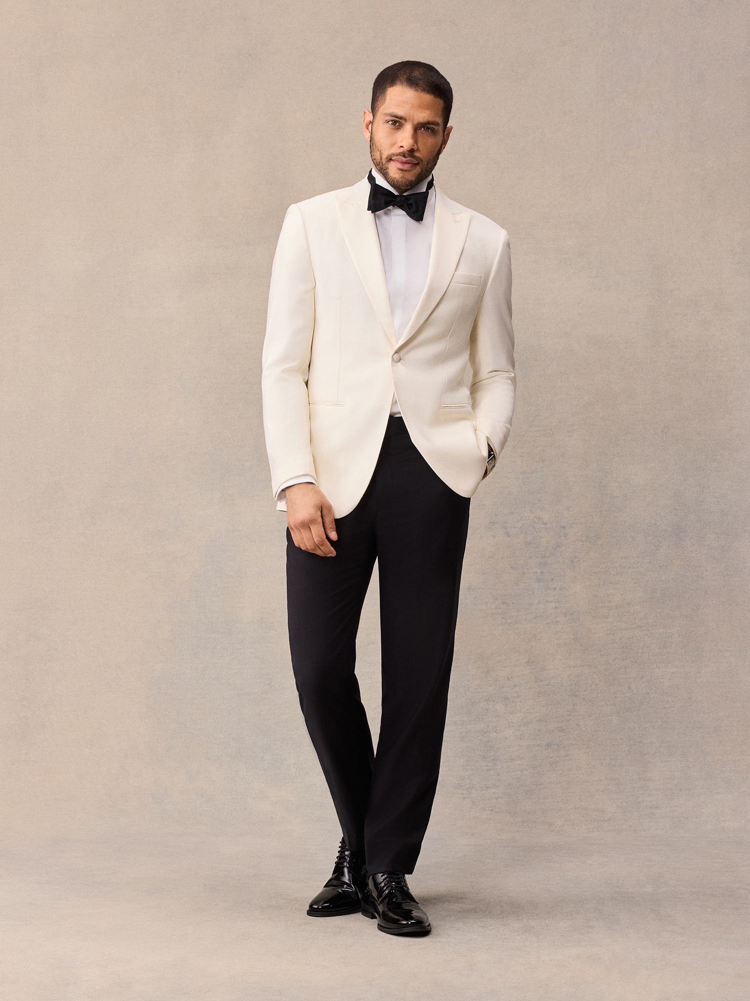 The Black Tux Dinner Tuxedo Jacket In White | Size: 54