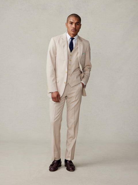 The Black Tux Tan Suit Vest In Brown | Size: Medium