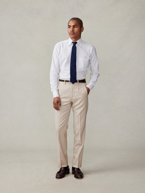 The Black Tux Tan Suit Pants-Classic In Beige/Brown | Size: 52/28