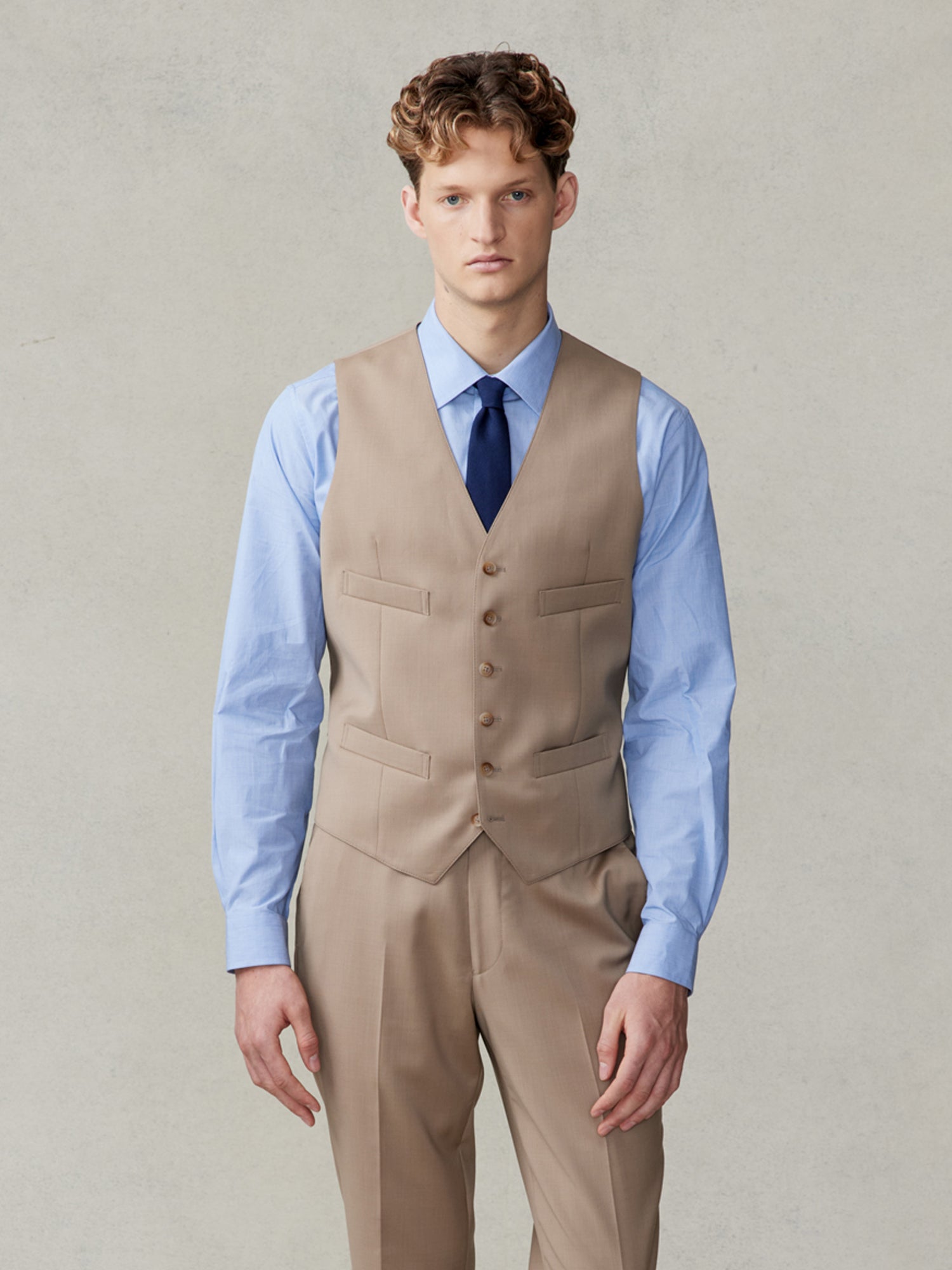 Camel Brown Suit Vest